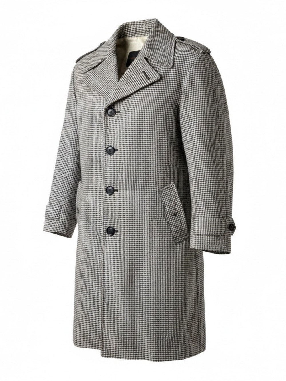 Johnny Carson 1970’s Black & White Houndstooth Trench Coat